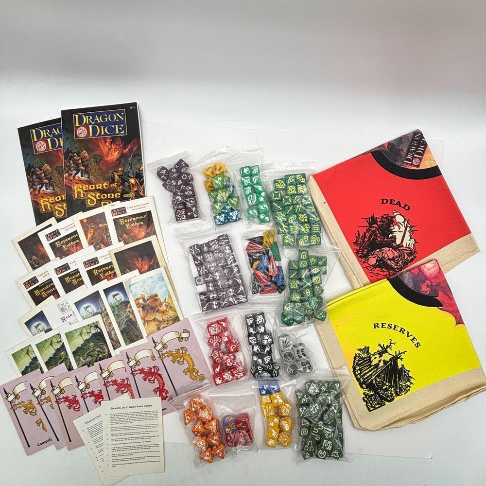 Dragon Dice TSR Battle Box HUGE Lot Complete Armies Dice Expansions Reserve Mats